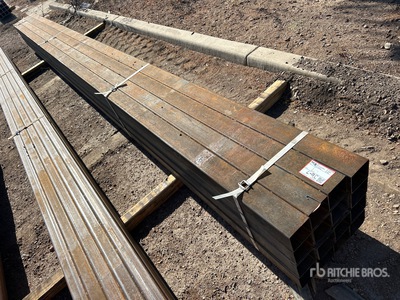 Quantity of (16) 4 in Square 14 Gauge Steel Pipe (Unused)