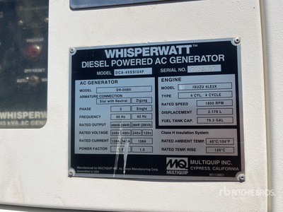 2020 Multiquip DCA-45SS U4F 36 kW Mobile Generador