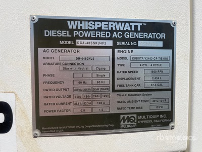 2020 Multiquip DCA-40SS U4F 29 kW Mobile Generador