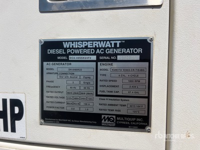 2020 Multiquip DCA-40SS U4F 29 kW Mobile Generador