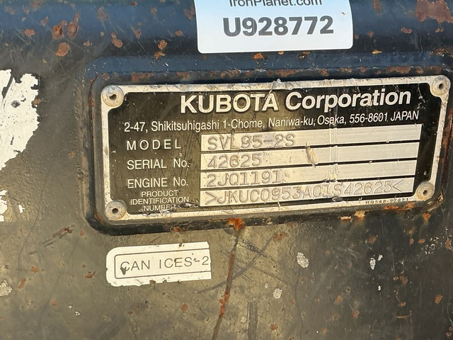 MINI CARGADOR SOBRE ORUGAS 2018 KUBOTA SVL952SFC