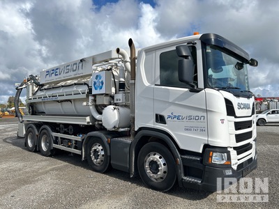 2018 Hvidtved Larsen on 2020 Scania R450 B8X4NB 8x4 Twin-Steer Vacuum Excavator Truck