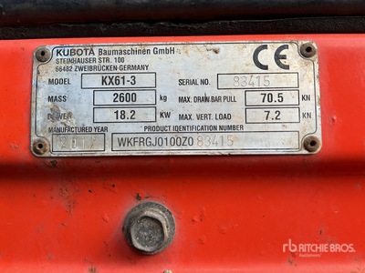2017 Kubota KX61-3 Minigraafmachine