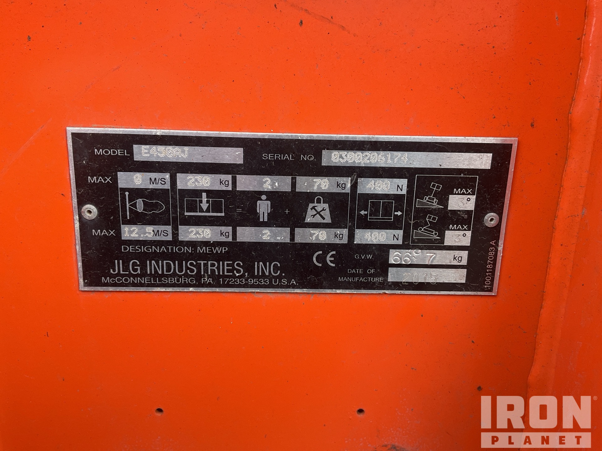 2015 JLG E450AJ Nacelle téléscopique