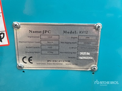 2025 JPC KV12 Mini-pelle  (Unused)