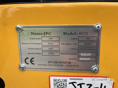 2025 JPC KV12 Mini-pelle  (Unused)