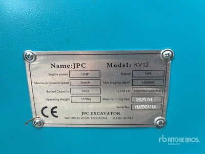 2025 JPC KV12 Mini-pelle  (Unused)
