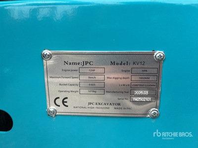 2025 JPC KV12 Mini-pelle  (Unused)