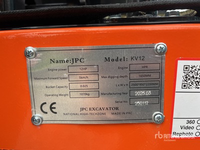 2025 JPC KV12 Mini-pelle  (Unused)