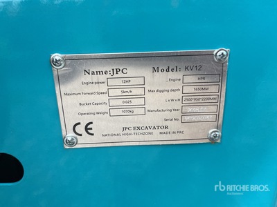 2025 JPC KV12 Mini-pelle  (Unused)