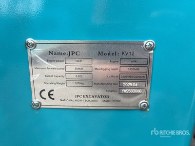 2025 JPC KV12 Mini-pelle  (Unused)