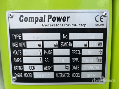2025 Compal VG-R30 30kW Generator Set (Unused)