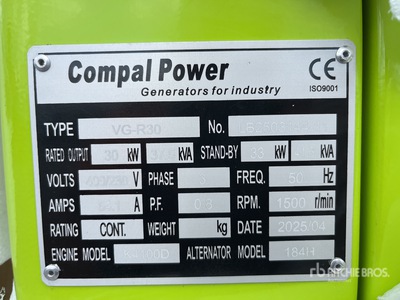 2025 Compal VG-R30 30kW Generator Set (Unused)