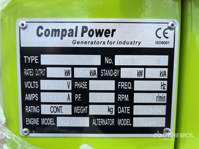 2025 Compal VG-R30 30kW Generator Set (Unused)
