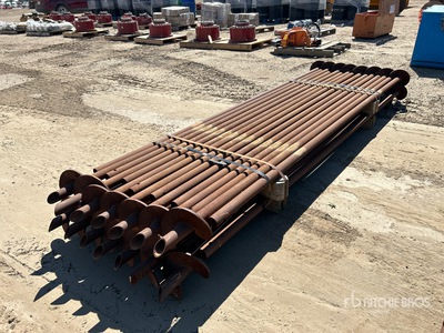 Quantity of (30) 10 ft Screw Piles Varios. Industrial