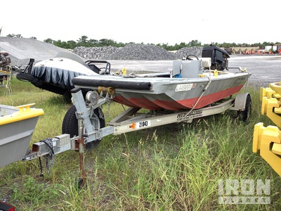 1989 BossHoss BTB-514 16' Open Skiff 16 ft Work Boat w/ McClain Trailers Trailer