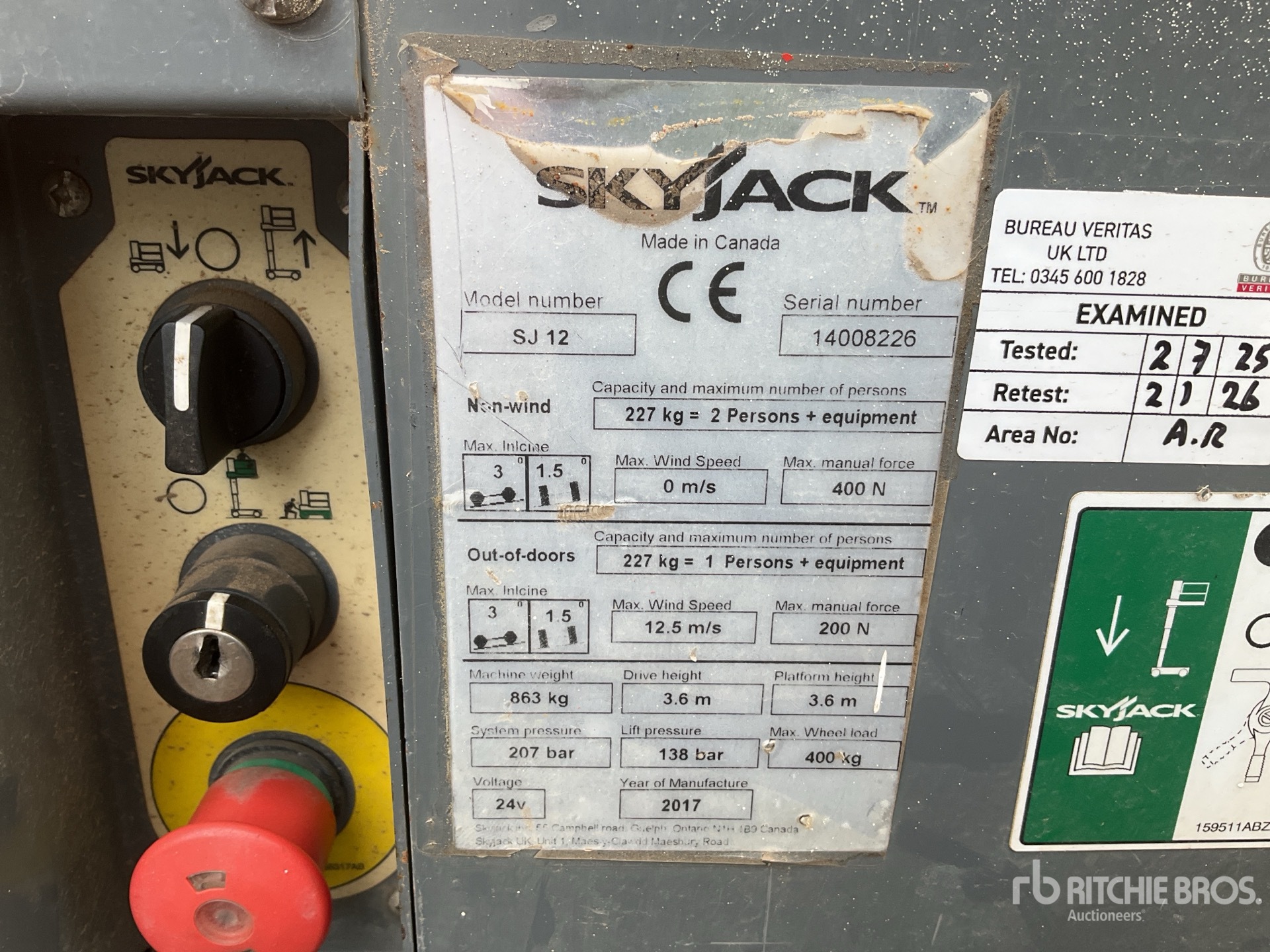 2017 Skyjack SJ12 Vertical Mast Lift