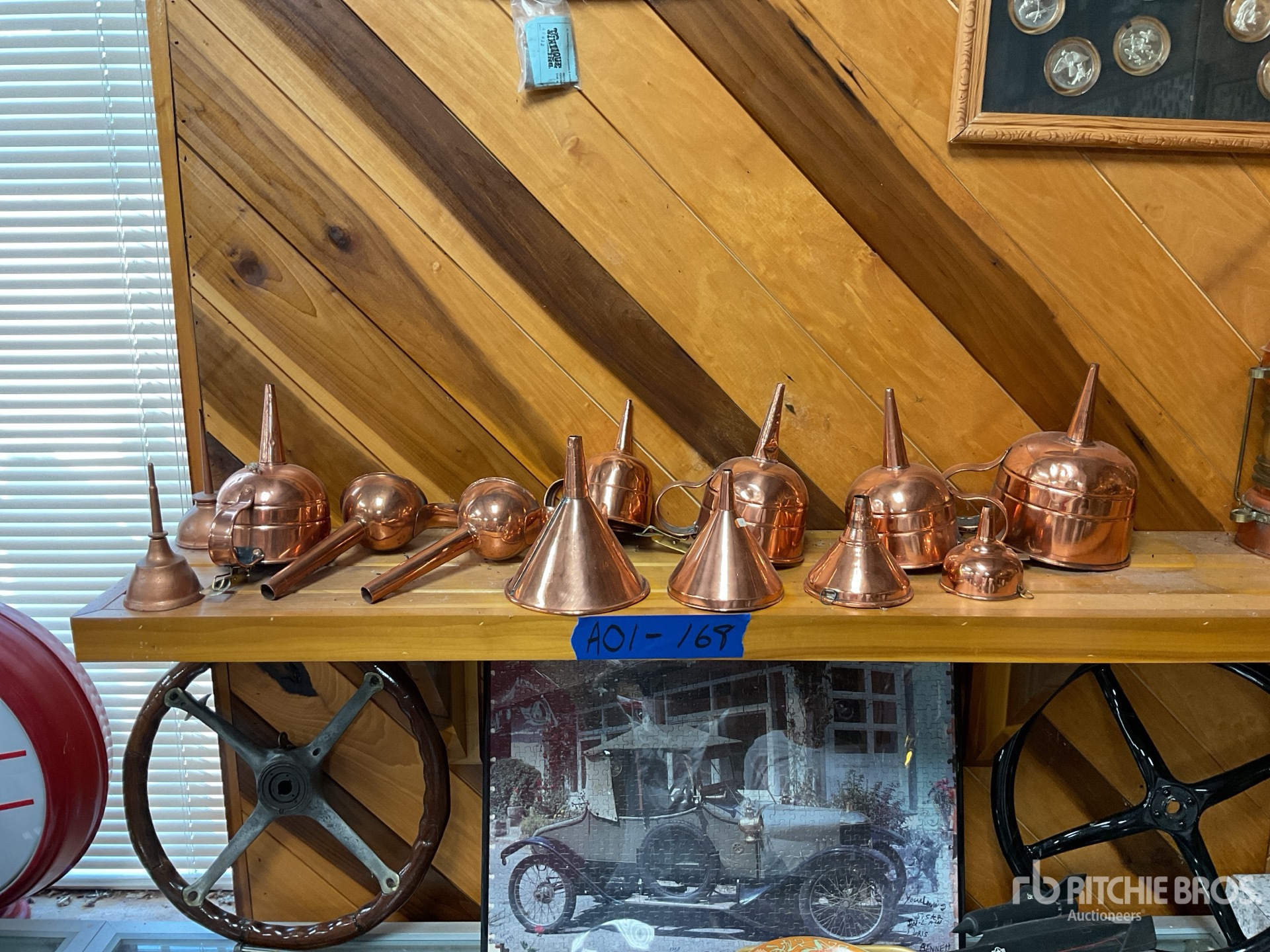 Quantity of (13) Brass Funnels & oilers