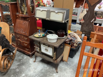 Montgomery Ward Wood Fired Stove w/ Pots & Pans
