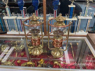 Quantity of (2) Brass & Copper lanterns Antiques