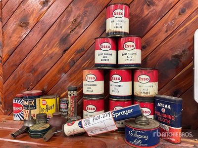 Quantity of (23) Oil & Grease Can Antiguedades