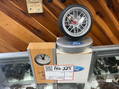 Quantity of (2) Ford Clock w/ Ford collectibles