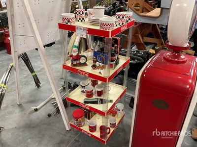 Coca-Cola Shelf Stand with Collectibles