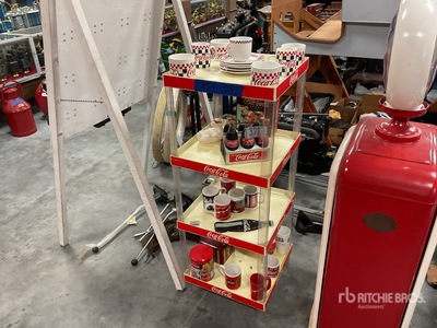 Coca-Cola shelf stand w/ collectibles Antiques