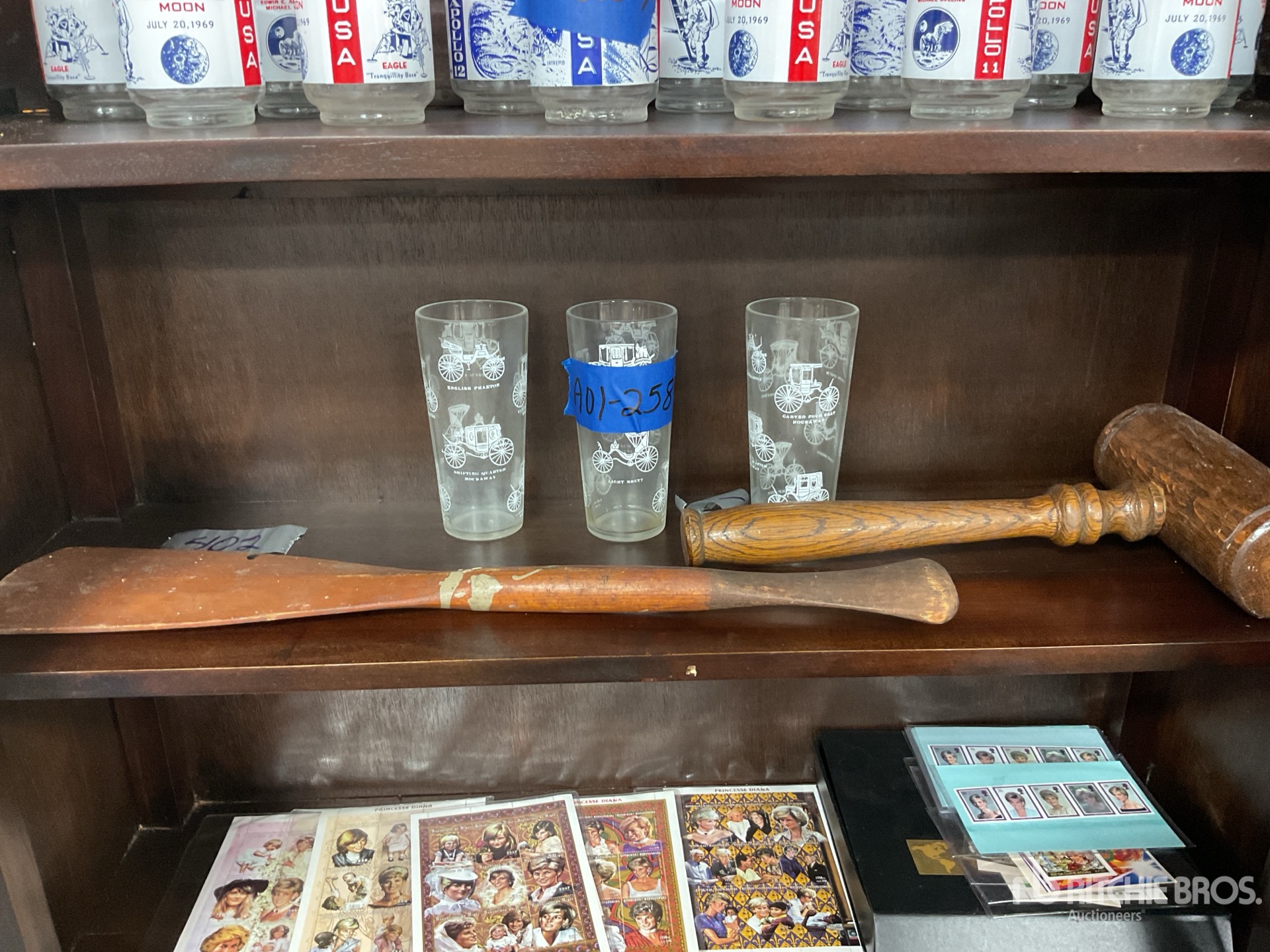 Quantity of (3) Glass Drink Shaker w/ gavel and paddle