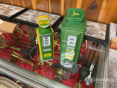 Quantity of (2) John Deere fuel pumps Antiques