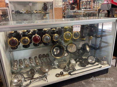 Quantity of (18) Junior W. Brown Lamp Co 110 Square Lens Lamp and misc Antiques