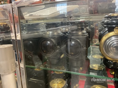 Quantity of (8) Dietz Round Lens, Oil Side Lamp Antiques