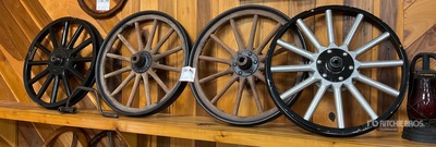 Quantity of (4) Wood/Steel Wheel