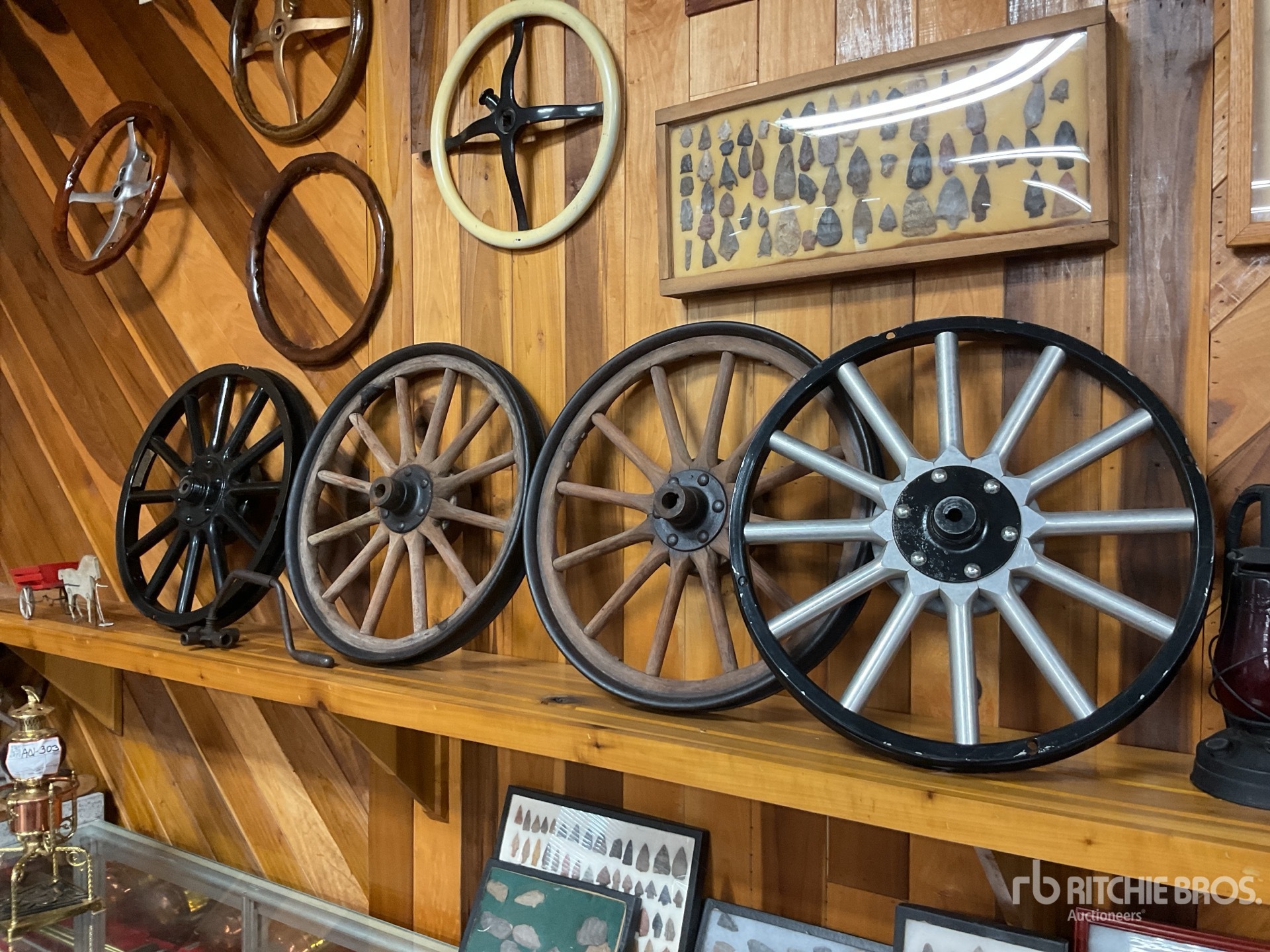 Quantity of (4) Wood/Steel Wheel