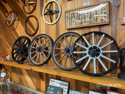 Quantity of (4) Wood/Steel Wheel