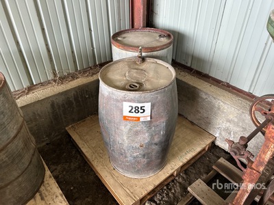 Quantity of (2) Metal Barrels