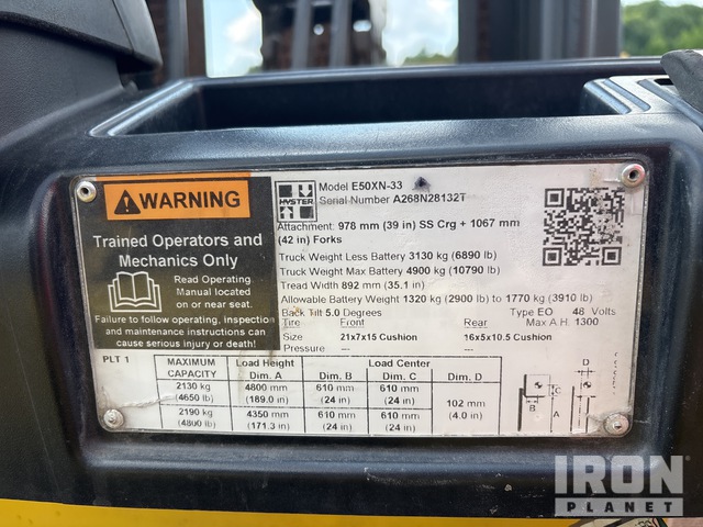 MONTACARGAS ELéCTRICO 2019 HYSTER E50XN33
