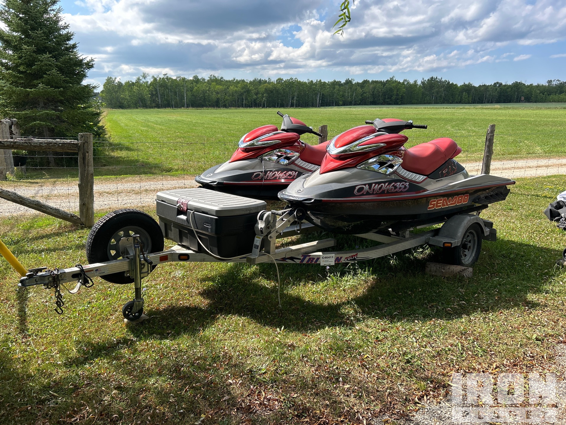 2005 Sea-Doo RXP 1400 15 ft Quantity of (2) Personal Watercraft w/ Triton Trailer