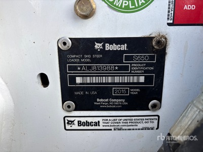 2015 Bobcat S650 Two-Speed Minicargadora