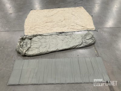 (3) Wet Weather Poncho Liners, (54) Sleeping Bags & Assorted Items