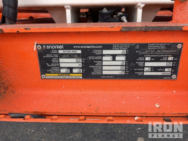ELEVADOR TIJERA 2018 SNORKEL S4732E