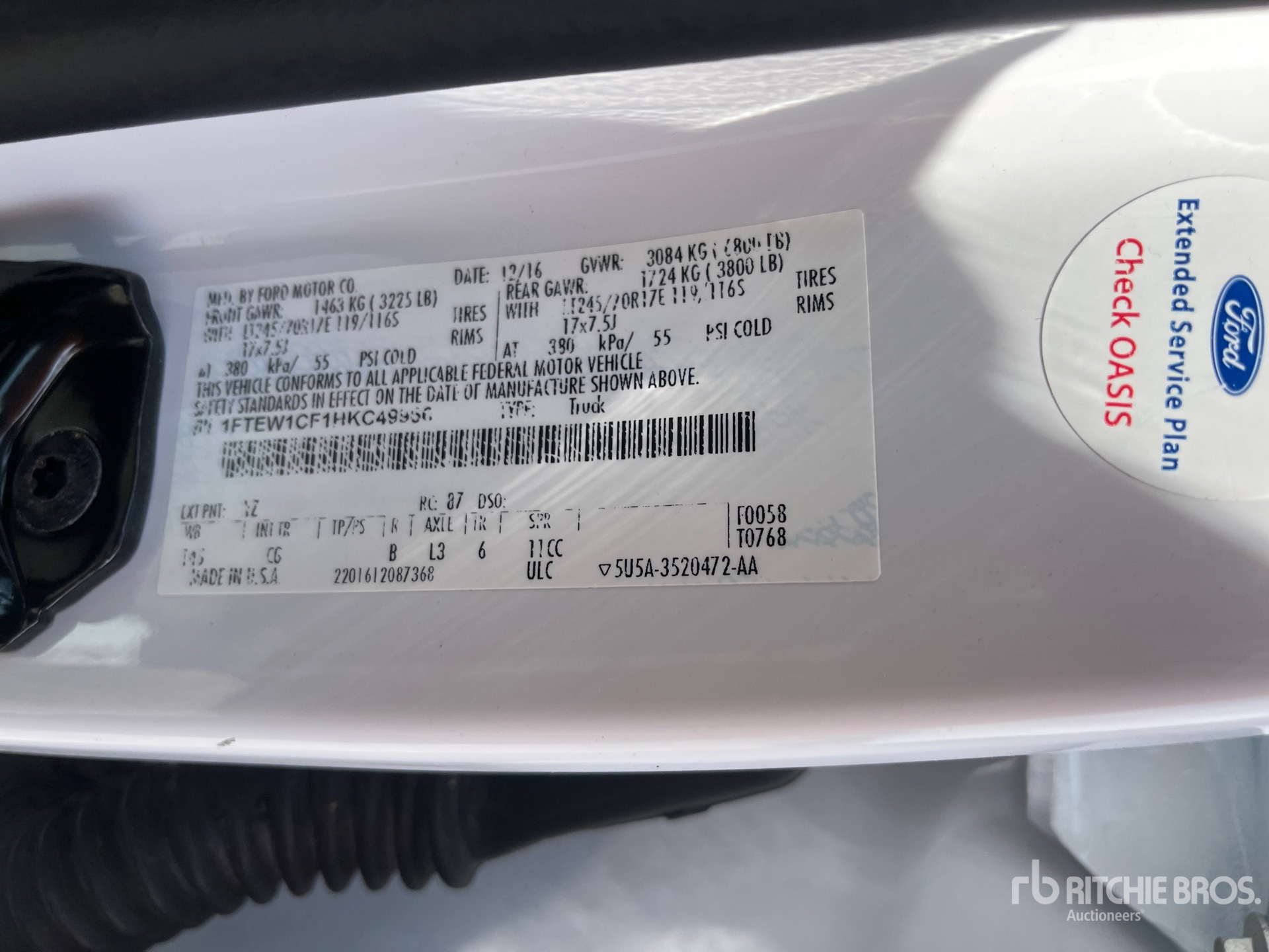 2017 Ford F-150 XL 4x2 Crew Cab Pickup (Inoperable)