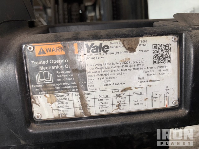 MONTACARGAS ELéCTRICO 2019 YALE ERC060VGN48TE088