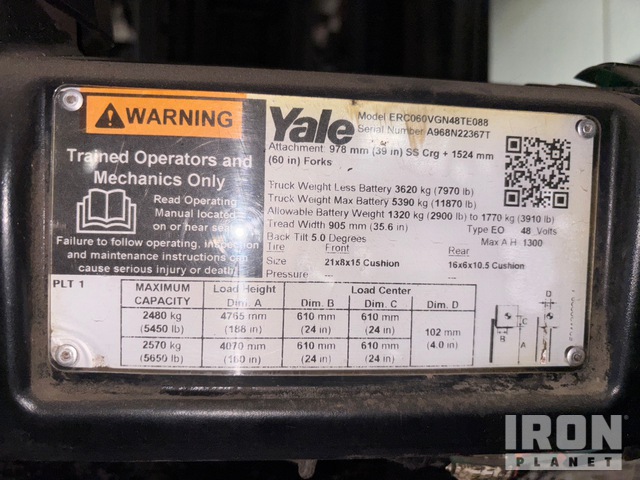 MONTACARGAS ELéCTRICO 2019 YALE ERC060VGN48TE088
