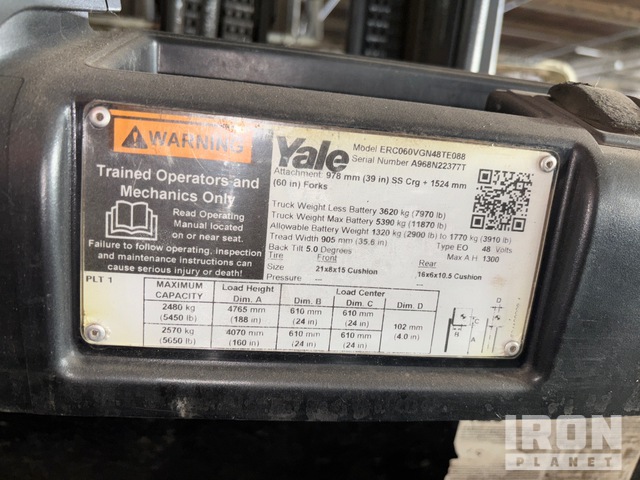 MONTACARGAS ELéCTRICO 2019 YALE ERC060VGN48TE088