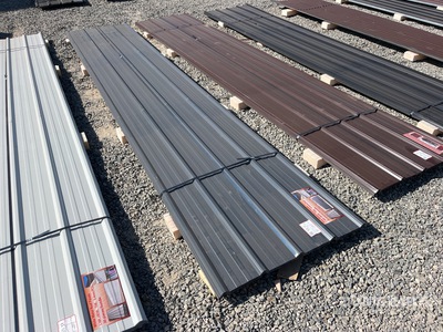Quantity of (30) Grey Metal Roof Panels 16 Ft X 3 Ft Divers Autres (Unused)