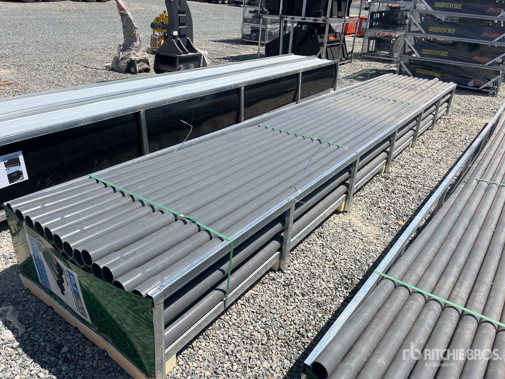 Quantity of (63) Grey UPVC Rigid Non-Metallic Conduit 3 In X 20 Ft (Unused)