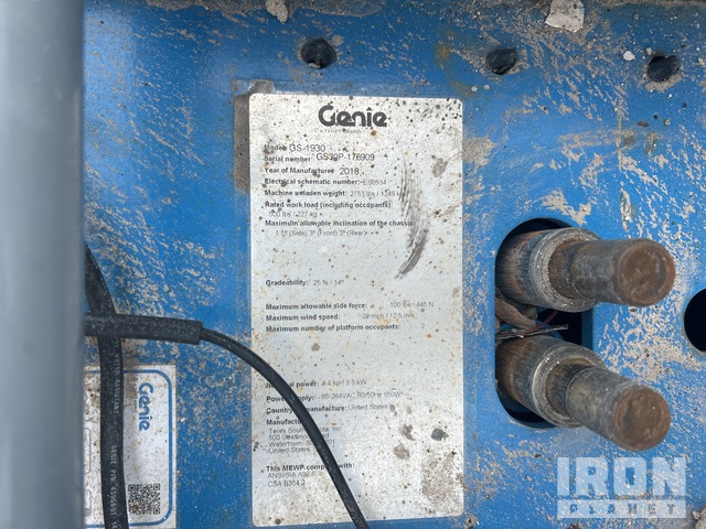 ELEVADOR TIJERA 2018 GENIE GS1930