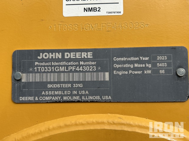 MINI CARGADOR SOBRE ORUGAS 2023 JOHN DEERE 331G