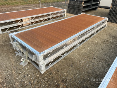 Quantity of (2) 2024 BYT BDF412 4 ft x 12 ft Aluminum Boat Dock Section Kit (Unused)
